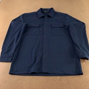 Mercer+Mettle Men's XL Navy AVW Embroidered Double-Knit Snap Front Jacket New